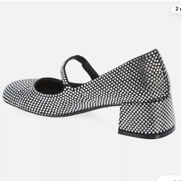 Jeffrey Campbell Regal Rhinestone  Embellished Block Heel Mary Jane’s size 6.5 - Picture 2 of 9